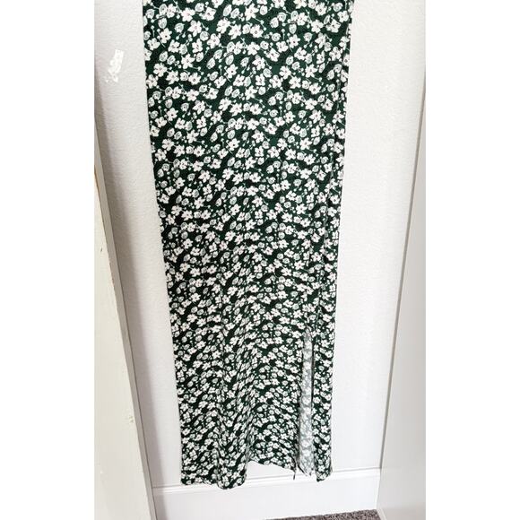 Reformation Crimini Dress Green Floral Side Slit Midi Slip Dress Women’s Size 6 - Picture 5 of 12